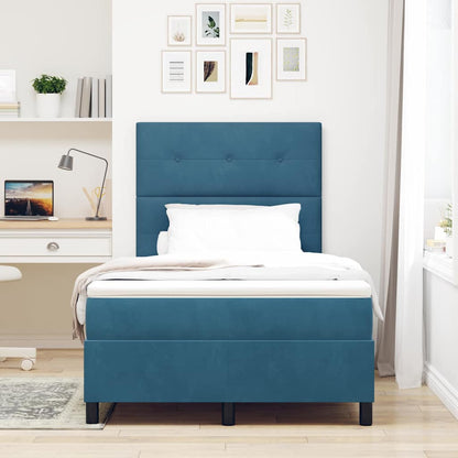 Letto a molle con testiera Blu Scuro 120 x 190 cm Velluto | homemem39