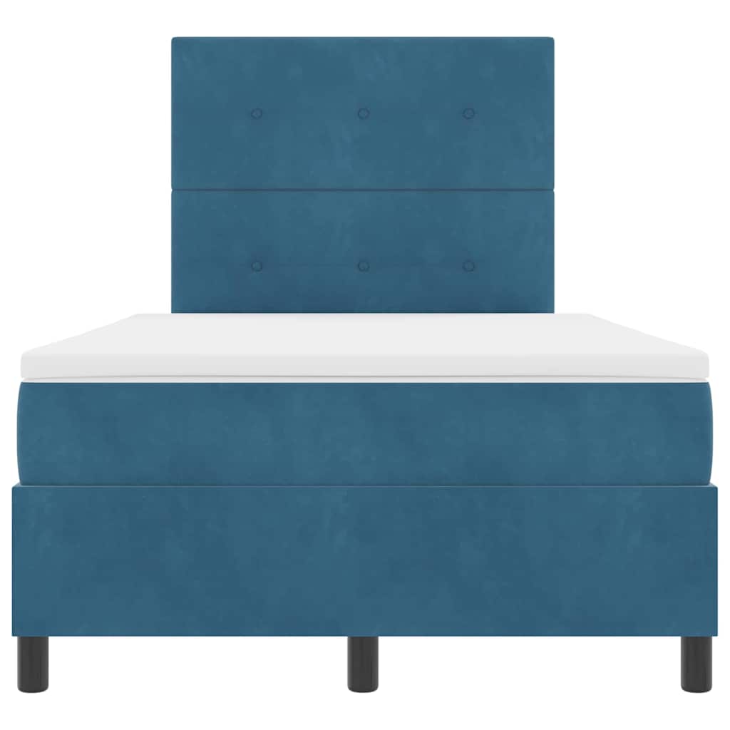 Letto a molle con testiera Blu Scuro 120 x 190 cm Velluto | homemem39