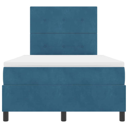 Letto a molle con testiera Blu Scuro 120 x 190 cm Velluto | homemem39