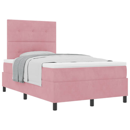Letto a molle con testiera Rosa 120 x 190 cm Velluto | homemem39