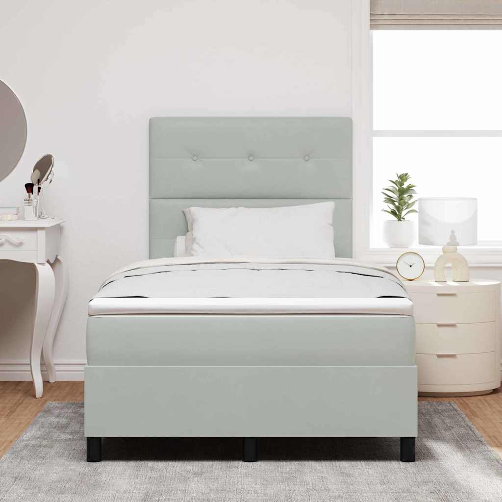 Letto a molle con testiera Grigio chiaro 120 x 200 cm Velluto | homemem39