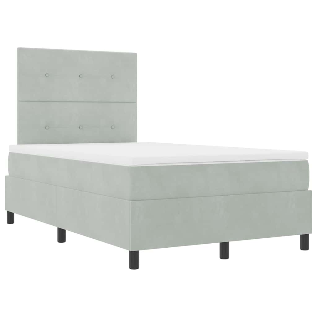 Letto a molle con testiera Grigio chiaro 120 x 200 cm Velluto | homemem39