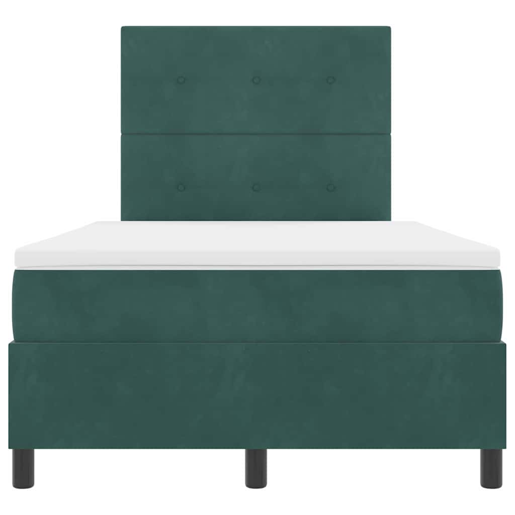 Letto a molle con testiera Verde Scuro 120 x 200 cm Velluto | homemem39