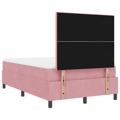 Letto a molle con testiera Rosa 120 x 200 cm Velluto | homemem39