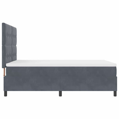 Letto a molle con testiera Grigio scuro 140 x 190 cm Velluto | homemem39