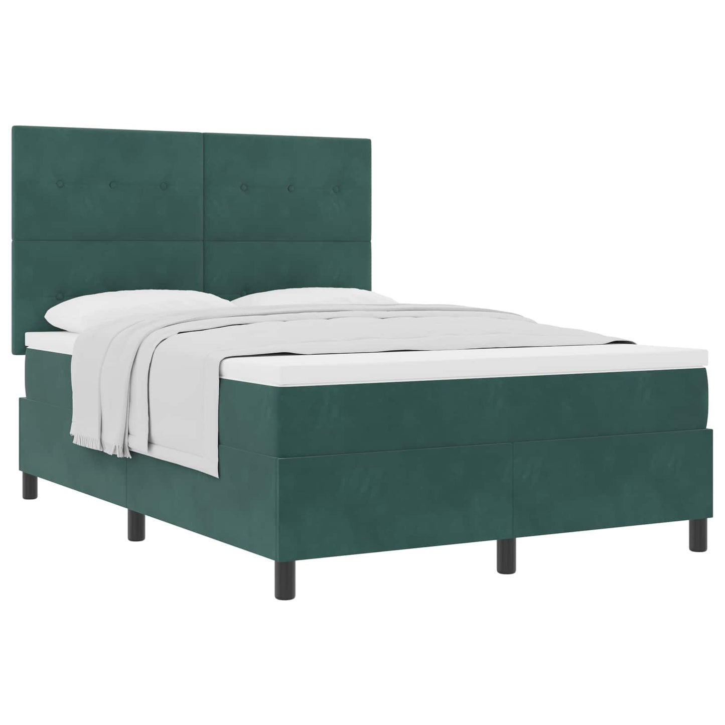 Letto a molle con testiera Verde Scuro 140 x 190 cm Velluto | homemem39