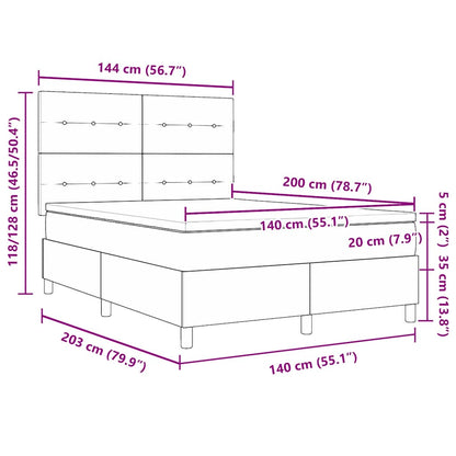 Letto a molle con testiera Grigio chiaro 140 x 200 cm Velluto | homemem39