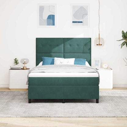 Letto a molle con materasso Verde Scuro 140 x 200 cm Velluto | homemem39