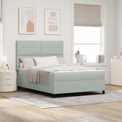 Letto a molle con materasso Grigio chiaro 160 x 200 cm Velluto