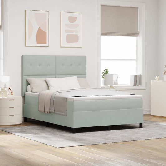 Letto a molle con materasso Grigio chiaro 160 x 200 cm Velluto