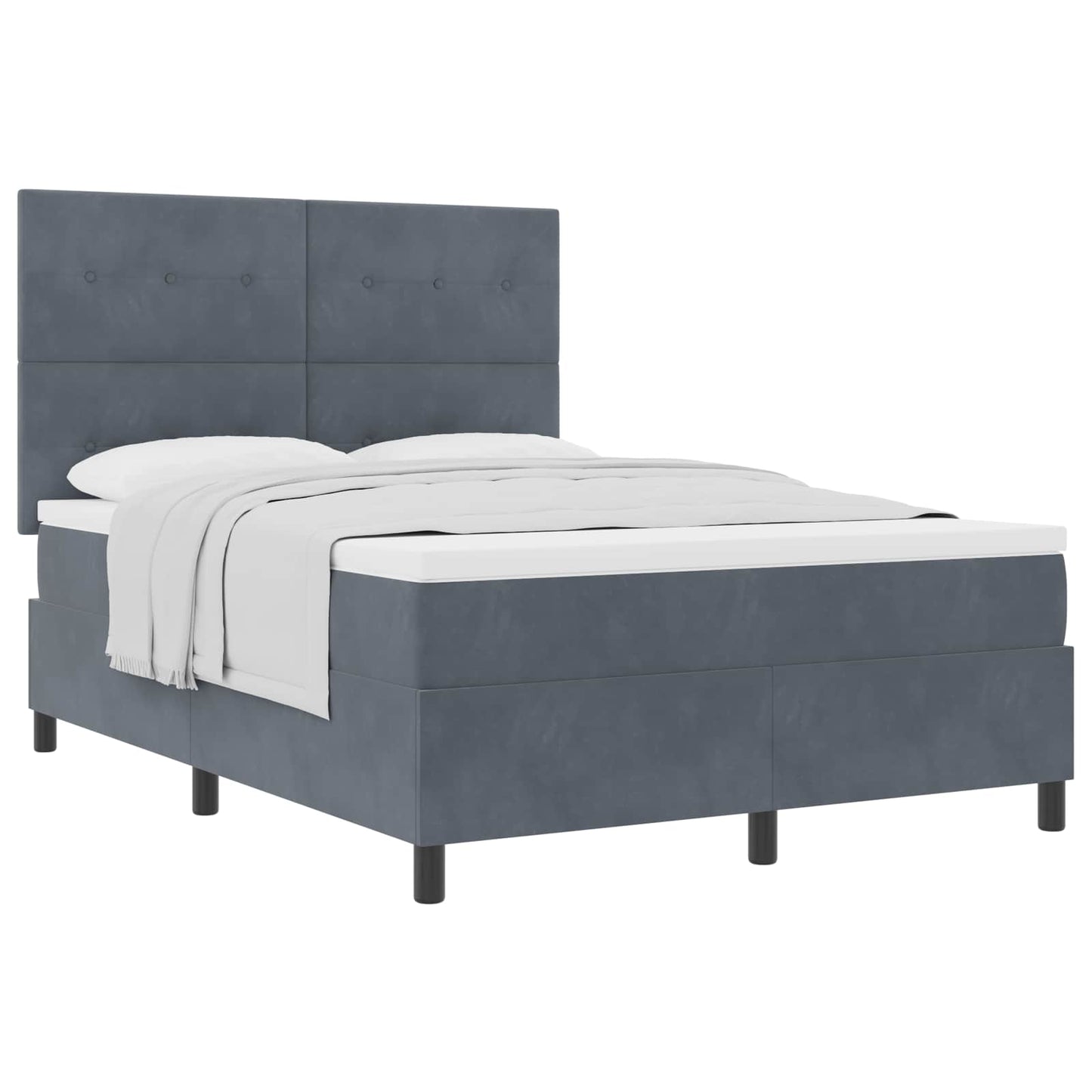 Letto a molle con materasso Grigio scuro 160 x 200 cm Velluto | homemem39