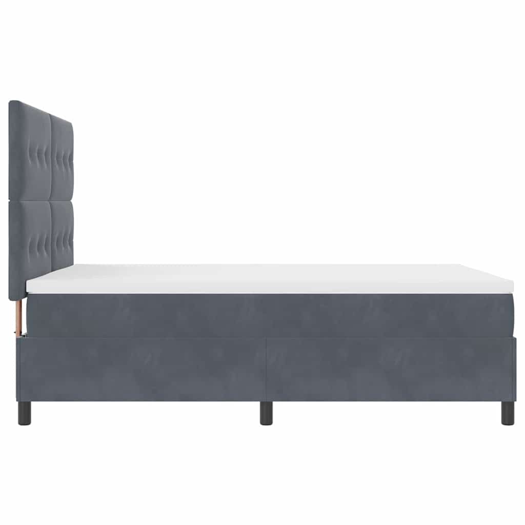 Letto a molle con materasso Grigio scuro 160 x 200 cm Velluto