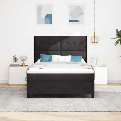 Letto a molle con materasso Nero 160 x 200 cm Velluto