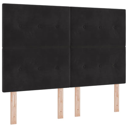 Letto a molle con materasso Nero 160 x 200 cm Velluto