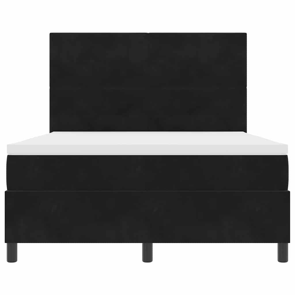 Letto a molle con materasso Nero 160 x 200 cm Velluto