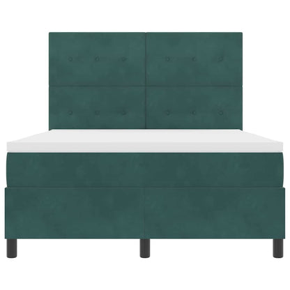 Letto a molle con materasso Verde Scuro 160 x 200 cm Velluto | homemem39