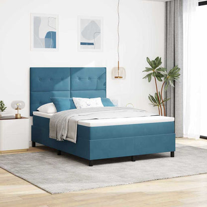 Letto a molle con materasso Blu Scuro 160 x 200 cm Velluto | homemem39