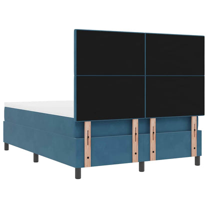 Letto a molle con materasso Blu Scuro 160 x 200 cm Velluto | homemem39