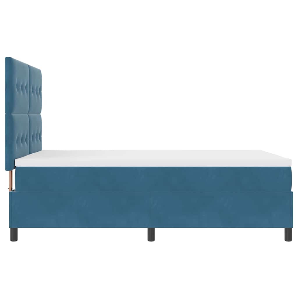 Letto a molle con materasso Blu Scuro 160 x 200 cm Velluto | homemem39