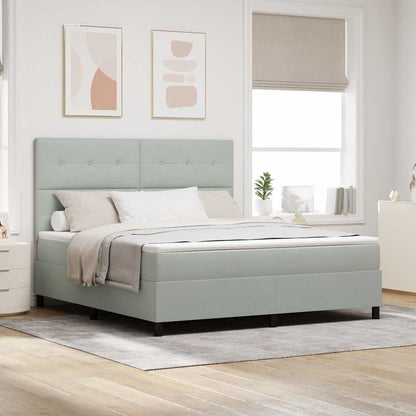 Letto a molle con materasso Grigio chiaro 180 x 200 cm Velluto