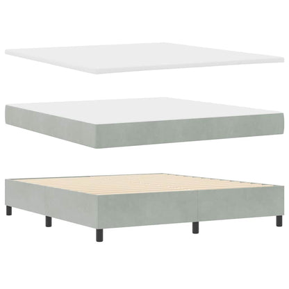 Letto a molle con materasso Grigio chiaro 180 x 200 cm Velluto | homemem39