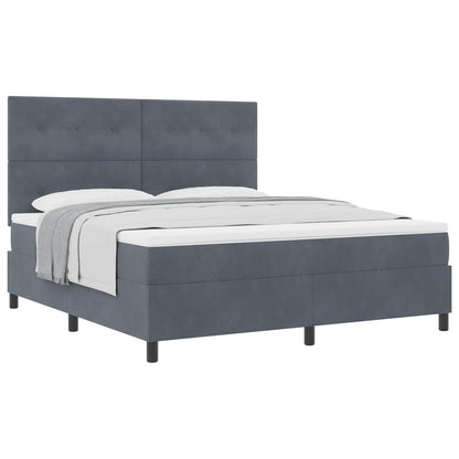 Letto a molle con materasso Grigio scuro 180 x 200 cm Velluto | homemem39