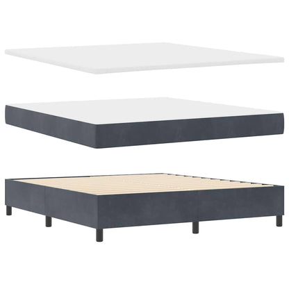 Letto a molle con materasso Grigio scuro 180 x 200 cm Velluto | homemem39