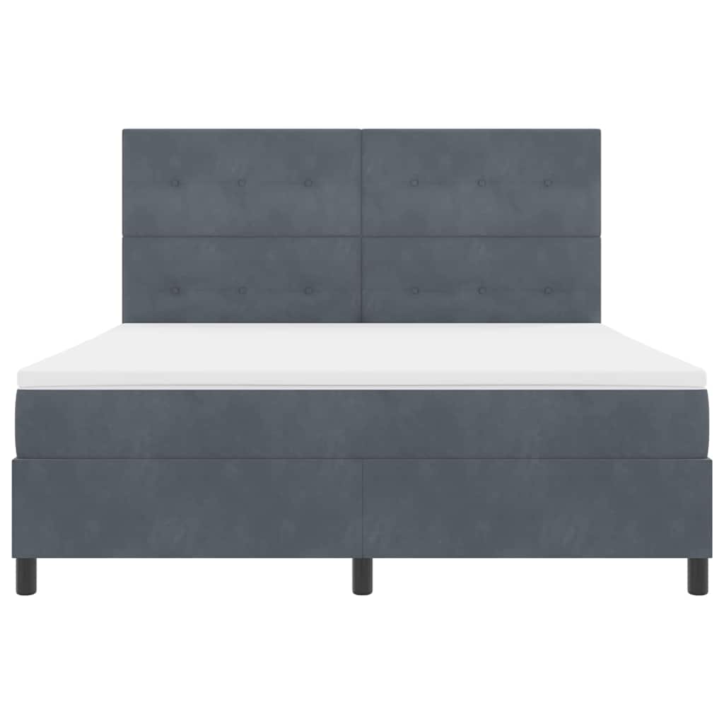 Letto a molle con materasso Grigio scuro 180 x 200 cm Velluto | homemem39