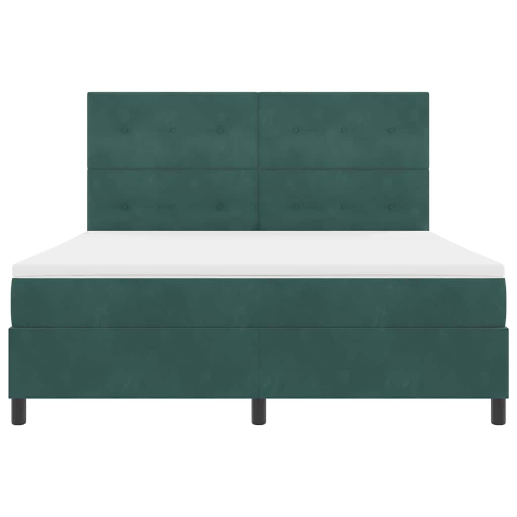 Letto a molle con materasso Verde Scuro 180 x 200 cm Tessuto