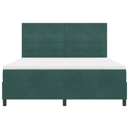 Letto a molle con materasso Verde Scuro 180 x 200 cm Tessuto