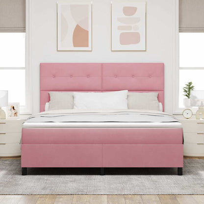 Letto a molle con materasso Rosa 180 x 200 cm Velluto | homemem39