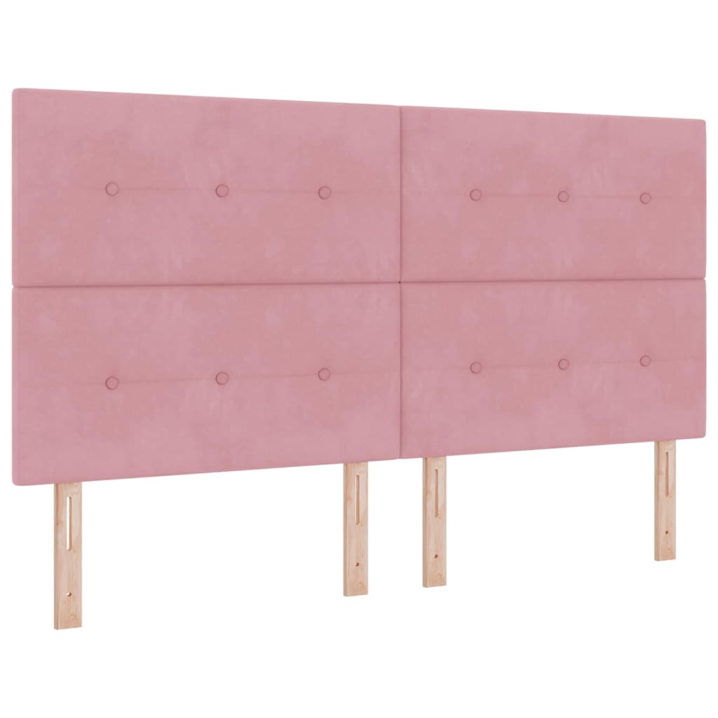 Letto a molle con materasso Rosa 180 x 200 cm Velluto | homemem39