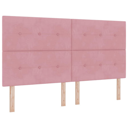 Letto a molle con materasso Rosa 180 x 200 cm Velluto | homemem39