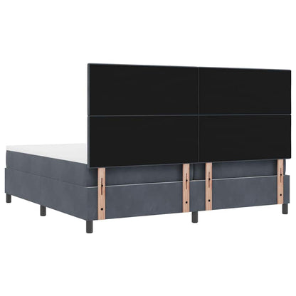 Letto a molle con materasso Grigio scuro 200 x 200 cm Velluto | homemem39