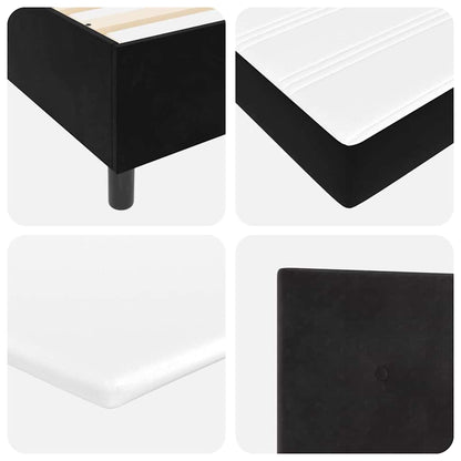 Letto a molle con testiera Nero 200 x 200 cm Velluto