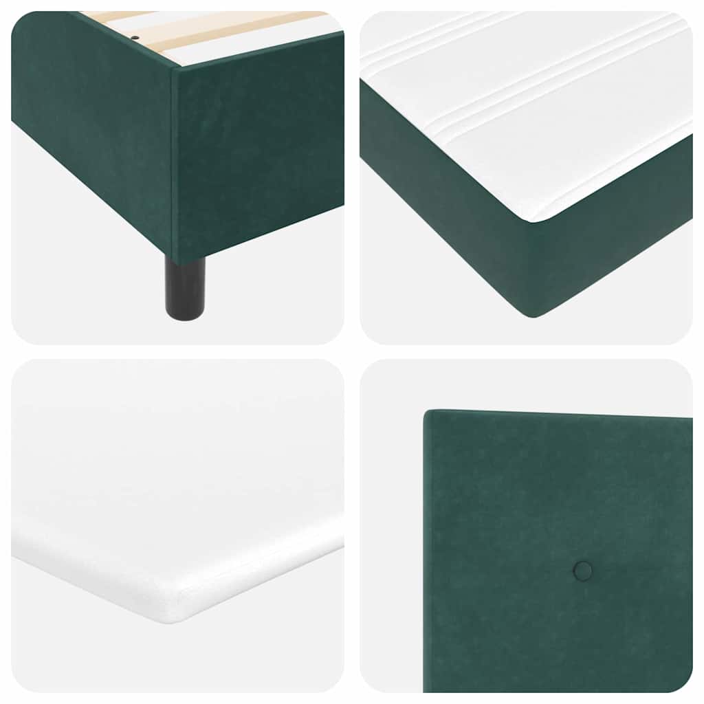 Letto a molle con testiera Verde Scuro 200 x 200 cm Velluto