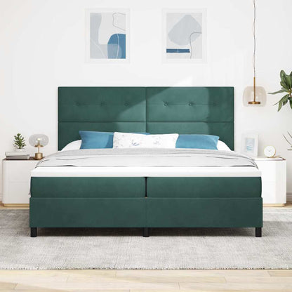 Letto a molle con materasso Verde Scuro 200 x 200 cm Velluto | homemem39