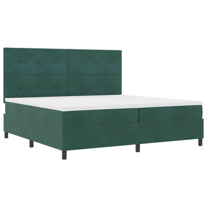 Letto a molle con materasso Verde Scuro 200 x 200 cm Velluto | homemem39