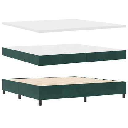 Letto a molle con testiera Verde Scuro 200 x 200 cm Velluto