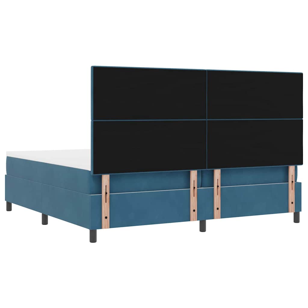 Letto a molle con materasso Blu Scuro 200 x 200 cm Velluto | homemem39