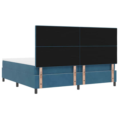 Letto a molle con materasso Blu Scuro 200 x 200 cm Velluto | homemem39