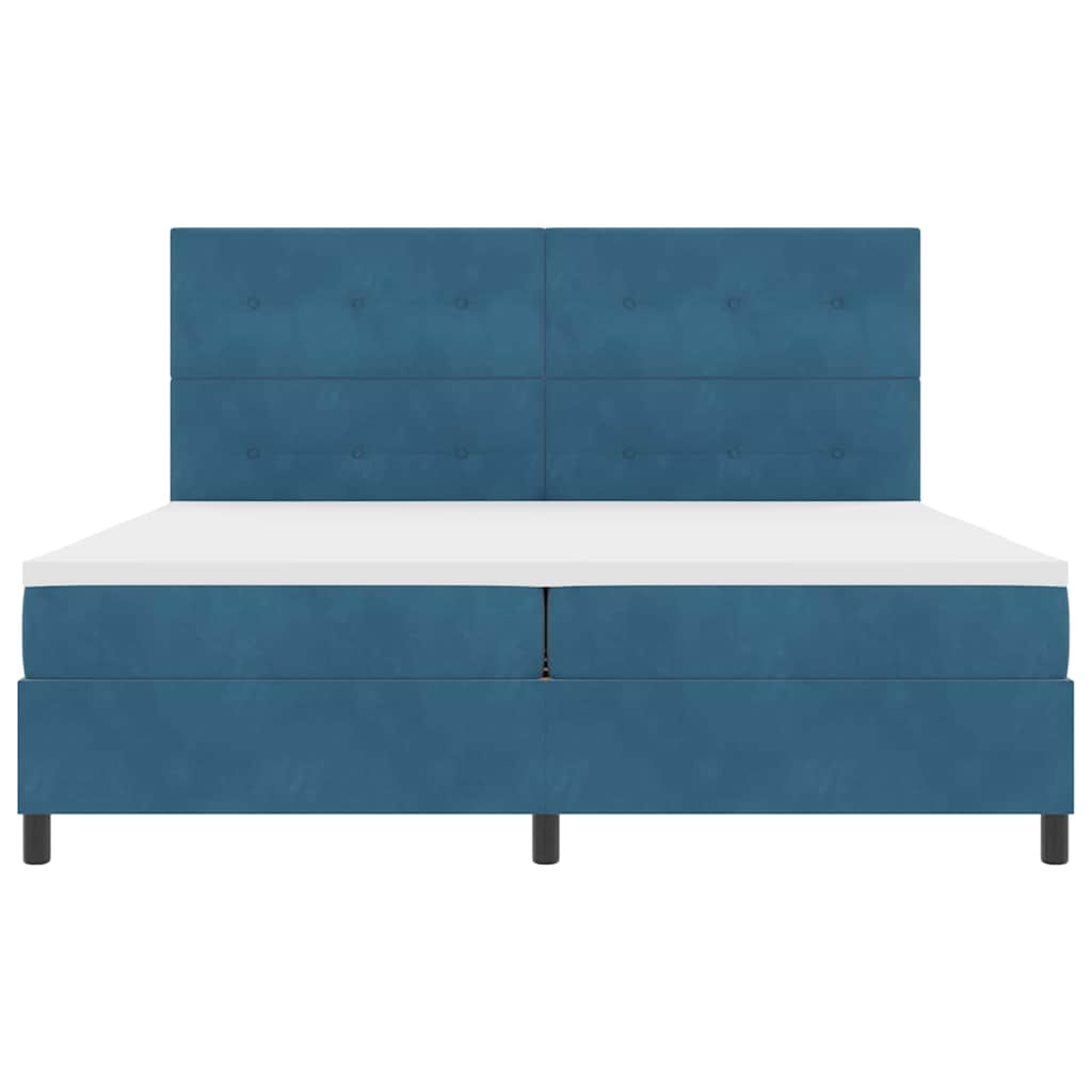 Letto a molle con materasso Blu Scuro 200 x 200 cm Velluto | homemem39