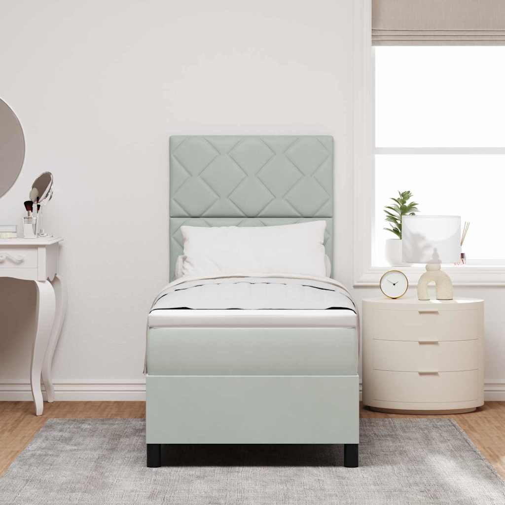Letto a molle con testiera Grigio chiaro 80 x 200 cm Velluto | homemem39