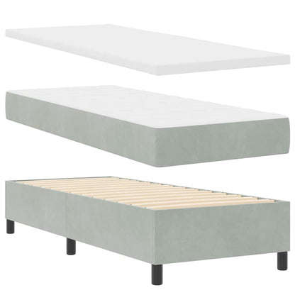 Letto a molle con testiera Grigio chiaro 80 x 200 cm Velluto | homemem39