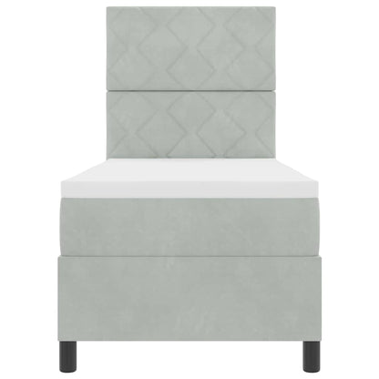 Letto a molle con testiera Grigio chiaro 80 x 200 cm Velluto | homemem39
