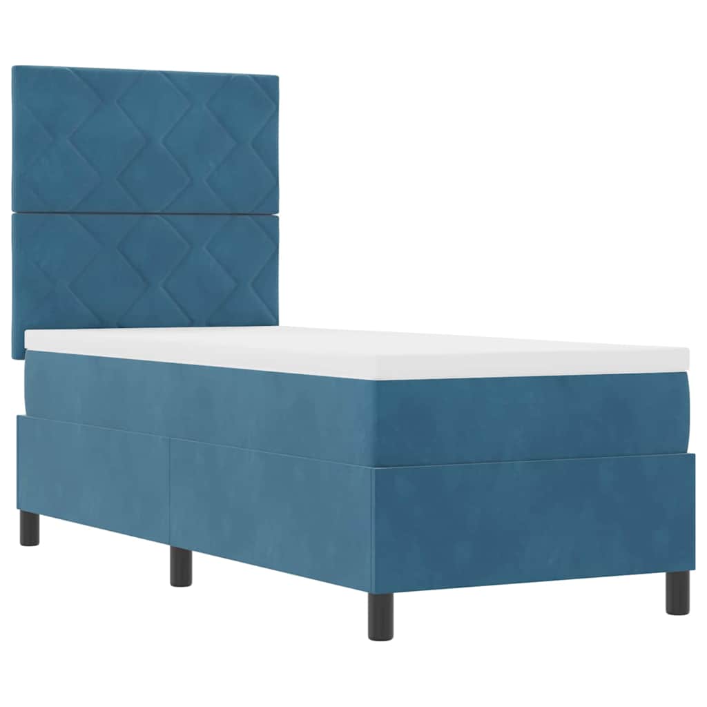 Letto a molle con testiera Blu Scuro 80 x 200 cm Velluto | homemem39