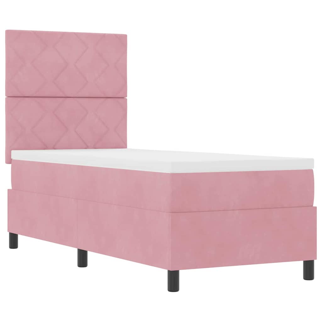 Letto a molle con testiera Rosa 80 x 200 cm Velluto | homemem39