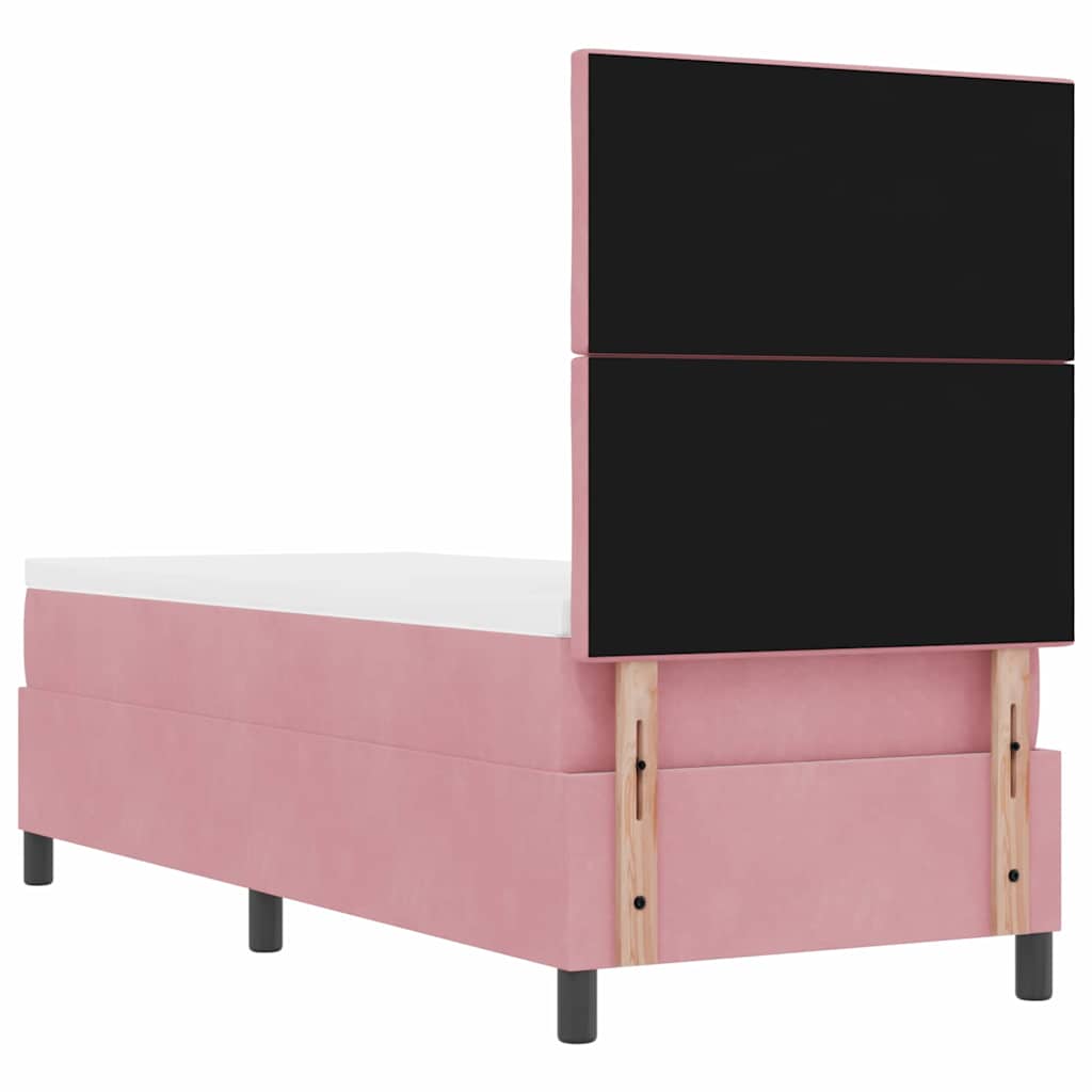 Letto a molle con testiera Rosa 80 x 200 cm Velluto | homemem39