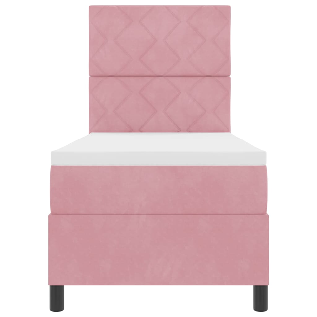 Letto a molle con testiera Rosa 80 x 200 cm Velluto | homemem39