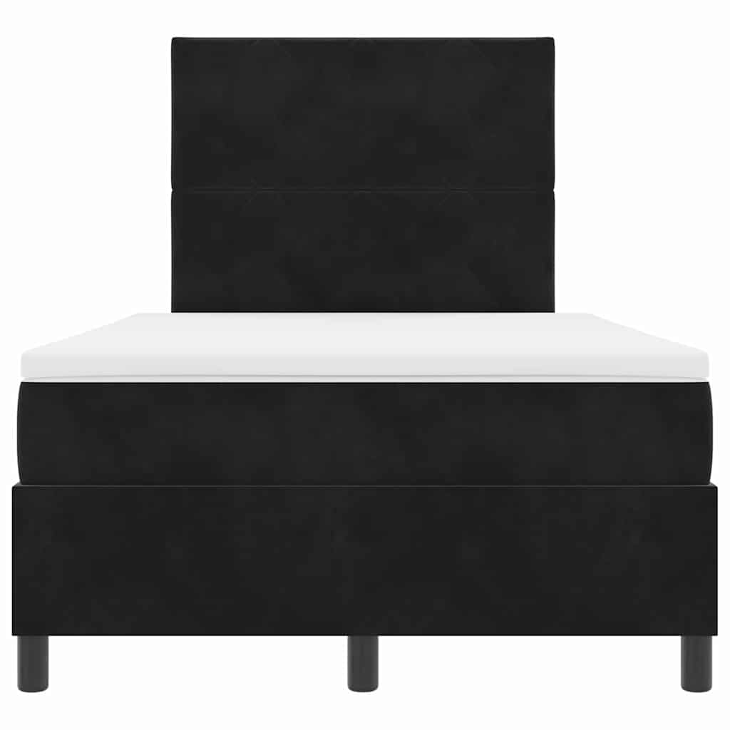 Letto a molle con materasso Nero 120 x 190 cm Velluto - homemem39